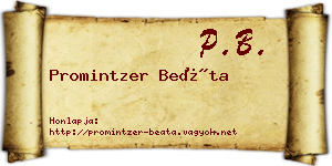 Promintzer Beáta névjegykártya